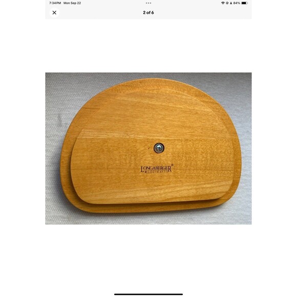 Longaberger 1998 Glad Tidings Basket Woodcrafts LID ONLY ** Green Knob - Picture 2 of 6